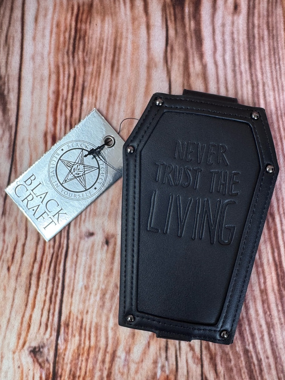 Blackcraft Cult "Never Trust the Living" Coffin Card Holder Wallet